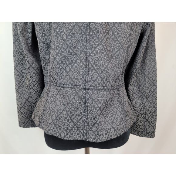 LOFT Ann Taylor NWT Womens Tapestry Floral Long Sleeve Jacket Gray Black Sz 12P - Picture 6 of 8